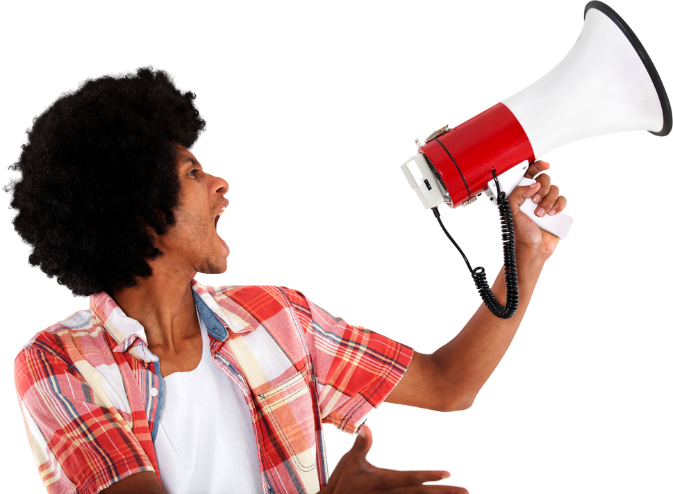 Revolutionary Black Man with Megaphone